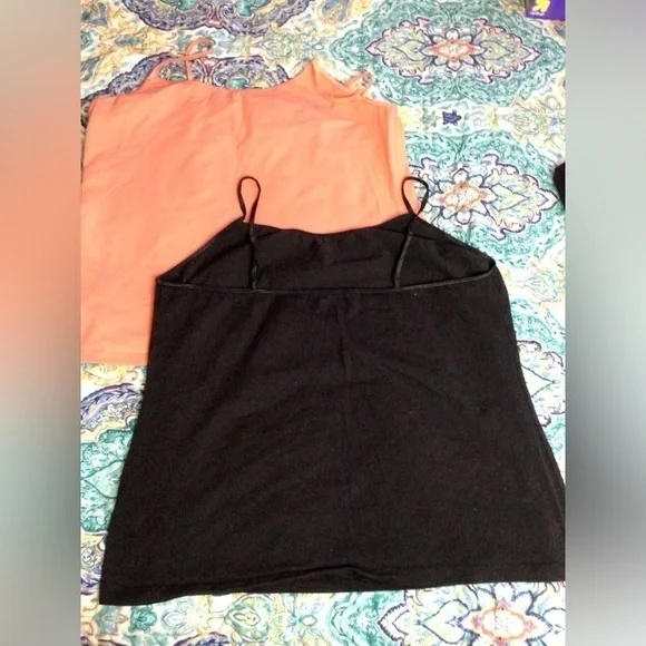Women's Black and Orange Tank Tops xL  (0121) - Picture 2 of 12